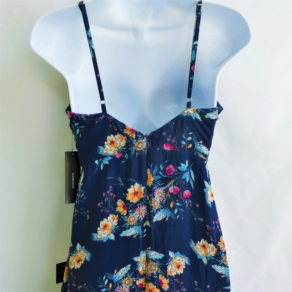 NEW Lulus Maxi Surplice Dress Navy Floral Hippie Boho Prom Halter Lined Zip Back - Picture 4 of 10
